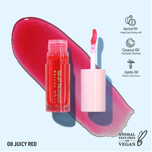 Hydrating Lip OIl Glow Getter Juicy Red Moira GLO008