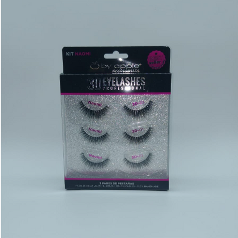 Pestanas 3D Eyelashes 3 Pares Naomi 01 By Apple 64951