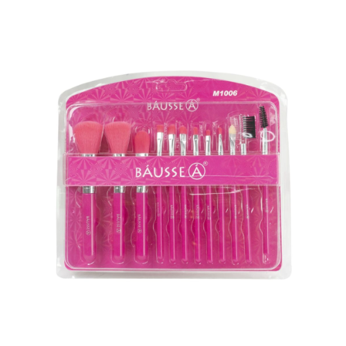 Juego De Brochas Color Rosa 12 pzs Bausse M1006