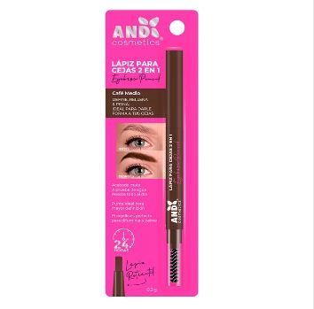 Lapiz Retractil Para Cejas 2 en 1 Cafe Medio And 68500