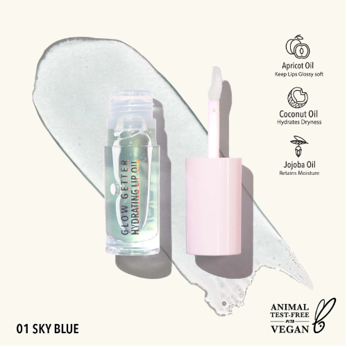 Hydrating Lip Oil Glow Getter Sky Blue Moira GLO001