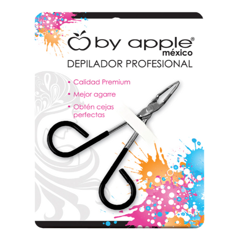 Pinza Para Ceja Grande Negra By Apple 9077