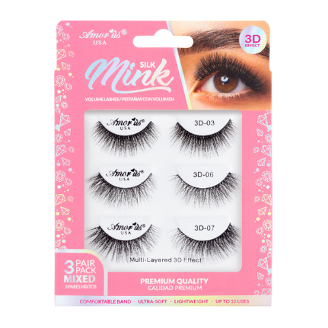 Pestanas Silk Mink 3Pack Amor Us 3D3PMIX1